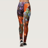 Bright farbenfrohe Orange Lilies Abstrakt Leggings (Rückseite)