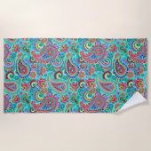 Bright farbenfrohe Paisley Pattern Strandtuch (Vorderseite)