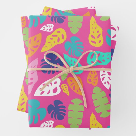 Bright farbenfrohe Tropical Summer Blätter Muster (Beispiel)