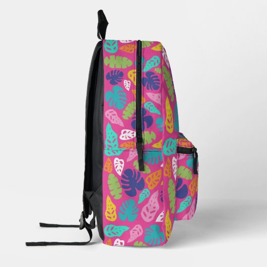 Bright farbenfrohe Tropical Summer Blätter Muster Bedruckter Rucksack (Links)