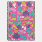 Bright farbenfrohe Tropical Summer Blätter Muster Decke (Vorderseite Vertikal)