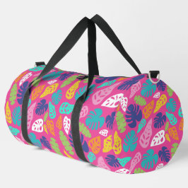 Bright farbenfrohe Tropical Summer Blätter Muster Duffle Bag