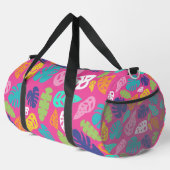 Bright farbenfrohe Tropical Summer Blätter Muster Duffle Bag (Rechte Ecke)