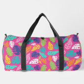 Bright farbenfrohe Tropical Summer Blätter Muster Duffle Bag (Rückseite)