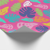 Bright farbenfrohe Tropical Summer Blätter Muster Geschenkpapier (Ecke)