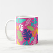 Bright farbenfrohe Tropical Summer Blätter Muster Kaffeetasse (Links)