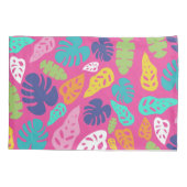 Bright farbenfrohe Tropical Summer Blätter Muster Kissenbezug (Rückseite-Links)