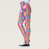 Bright farbenfrohe Tropical Summer Blätter Muster Leggings (Links)