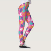 Bright farbenfrohe Tropical Summer Blätter Muster Leggings (Rechts)