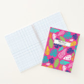 Bright farbenfrohe Tropical Summer Blätter Muster Notizblock (Innenseite)