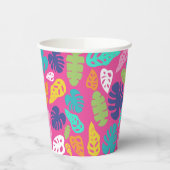 Bright farbenfrohe Tropical Summer Blätter Muster Pappbecher (Links)