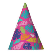 Bright farbenfrohe Tropical Summer Blätter Muster Partyhütchen (Rechts)