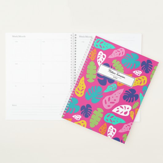 Bright farbenfrohe Tropical Summer Blätter Muster Planer (Anzeige)