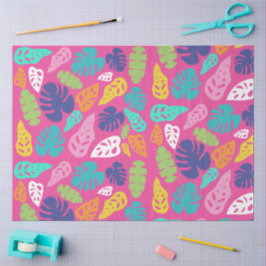 Bright farbenfrohe Tropical Summer Blätter Muster Seidenpapier