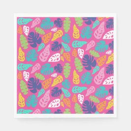 Bright farbenfrohe Tropical Summer Blätter Muster Serviette