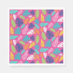 Bright farbenfrohe Tropical Summer Blätter Muster Serviette