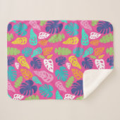 Bright farbenfrohe Tropical Summer Blätter Muster Sherpadecke (Vorderseite (Horizontal))