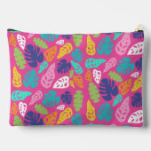 Bright farbenfrohe Tropical Summer Blätter Muster Zubehörtasche (Rückseite)