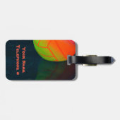 Bright farbenfrohe Volleyball Dunkelblau Gepäckanhänger (Rückseite horizontal)