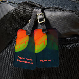 Bright farbenfrohe Volleyball Dunkelblau Gepäckanhänger