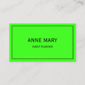 Bright farbenfroher Neon Green Wedding Event Plann Visitenkarte (Vorderseite)
