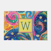 Bright farbige Abstrakt Geometrie Fußmatte (Vorderseite)