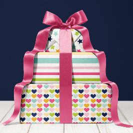 Bright farbige Geburtstagsparty Geschenkpapier Set