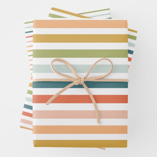 Bright farbige Streifenverpackungspapier Geschenkpapier Set (Beispiel)