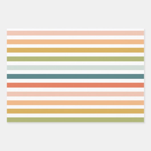 Bright farbige Streifenverpackungspapier Geschenkpapier Set (Vorderseite)