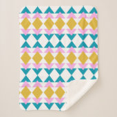 Bright farbiges geometrisches Muster Pink und Blau Sherpadecke (Vorderseite)