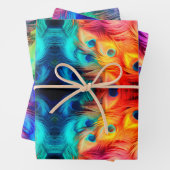 Bright Feather Jewel Tone Geschenkpapier Set (Beispiel)