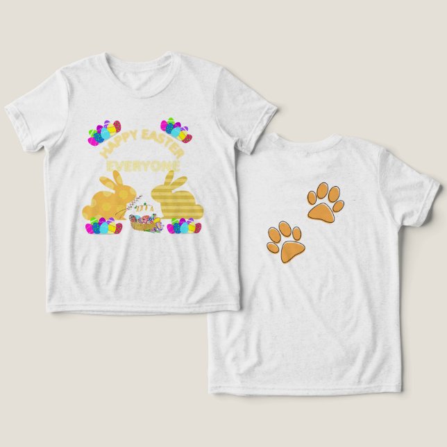 Bright & Festivals "Happy Oaster All" farbenfroh Tri-Blend Shirt (Design Vorderseite & Rückseite)