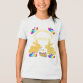 Bright & Festivals "Happy Oaster All" farbenfroh Tri-Blend Shirt (Vorderseite)