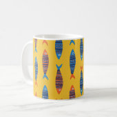 Bright fishes seamless pattern. Seaside hand drawn Kaffeetasse (Vorderseite Links)