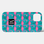 Bright Flamingo Pattern | Anfänglich hinzufügen Case-Mate iPhone Hülle (Rückseite (Horizontal))