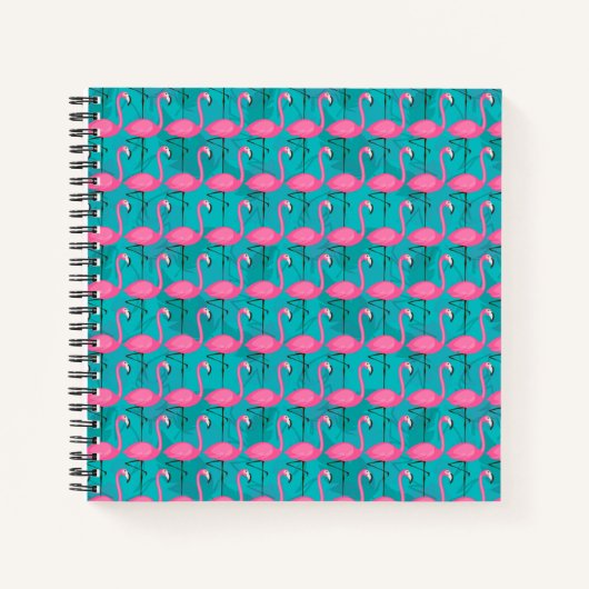 Bright Flamingo Pattern Notizblock (Vorderseite)