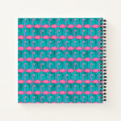 Bright Flamingo Pattern Notizblock (Rückseite)