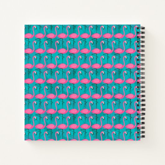 Bright Flamingo Pattern Notizblock (Rückseite)