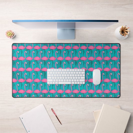 Bright Flamingo Pattern Schreibtischunterlage (Büro 1)