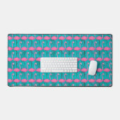 Bright Flamingo Pattern Schreibtischunterlage (Tastatur & Maus)