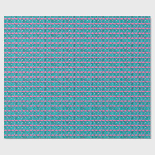 Bright Flamingo Pattern | Zu Beginn 2 hinzufügen Geschenkpapier (Flach)
