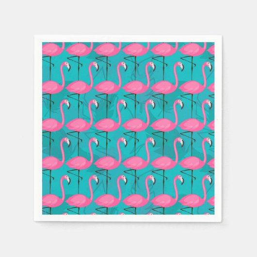 Bright Flamingo Pattern | Zu Beginn 2 hinzufügen Serviette (Vorderseite)
