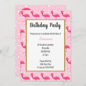 Bright Flamingo Pink Blase Geburtstag Einladung (Vorne/Hinten)