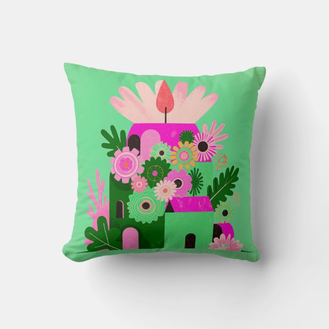 Bright Floral Accent Pillow Kissen (Vorderseite)