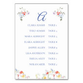 Bright Floral Border Alphabetic Seating Charts     Tischnummer (Vorderseite)