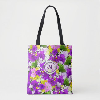 Bright Floral Bouquet Tasche