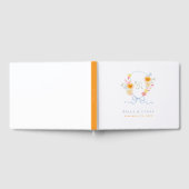 Bright Floral Bow Crest Monogram Spring Wedding Gästebuch (Voll)