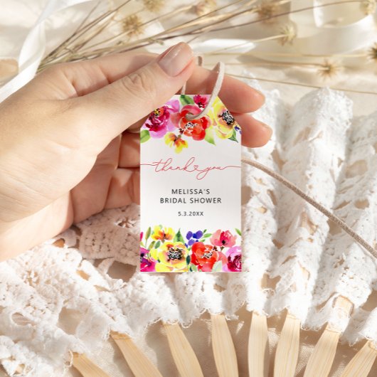 Bright Floral Brautparty Vielen Dank Geschenkanhänger