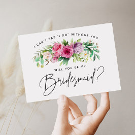 Bright Floral Bridesmaid Card Einladung