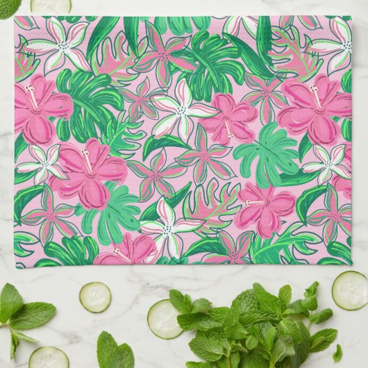 Bright Floral Coastal Geschirrtuch (Gefaltet)